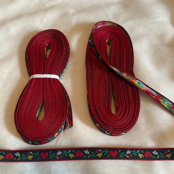 Other - 20 yards heart and flower embroidered ribbon